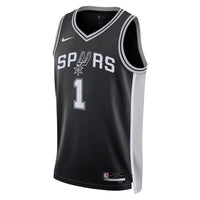 San Antonio Spurs Nike Icon Edition Swingman Jersey - Black - Victor Wembanyama