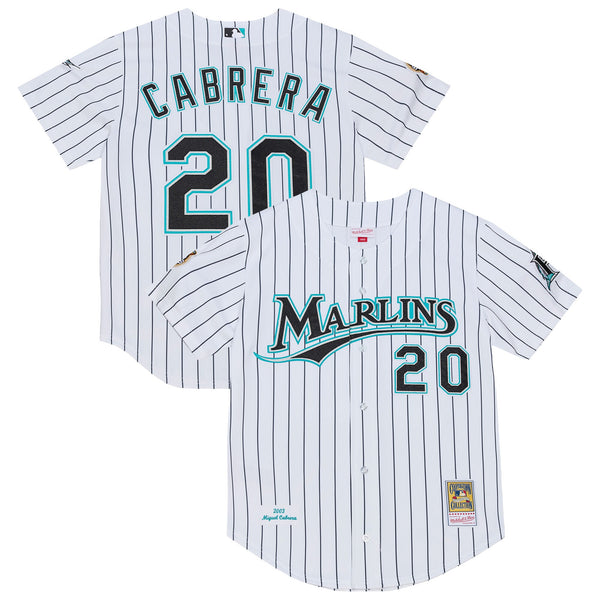 Florida Marlins Miguel Cabrera Mitchell & Ness White 2003 Cooperstown Collection Authentic Jersey