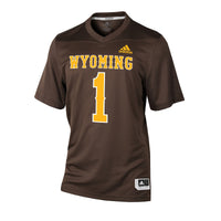 adidas #1 Brown Wyoming Cowboys Replica Football Jersey