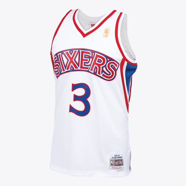 Philadelphia 76ers Allen Iverson 1996 Swingman Jersey by Mitchell & Ness - White -