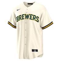 Milwaukee Brewers Sal Frelick Nike Cream Home Replica Player Jersey