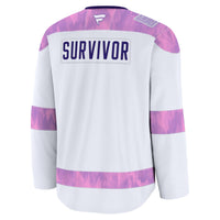 Chicago Blackhawks Fanatics White Hockey Fights Cancer Survivor Practice Jersey