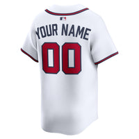 Atlanta Braves Nike White Home Limited Custom Jersey
