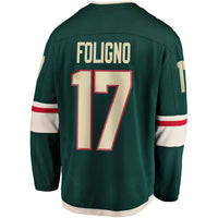 Minnesota Wild Marcus Foligno Fanatics Green Breakaway Jersey
