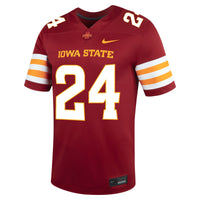 Nike #24 Cardinal Iowa State Cyclones Untouchable Football Jersey