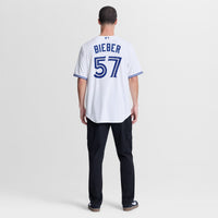 Toronto Blue Jays Shane Bieber Nike White Home Replica Jersey
