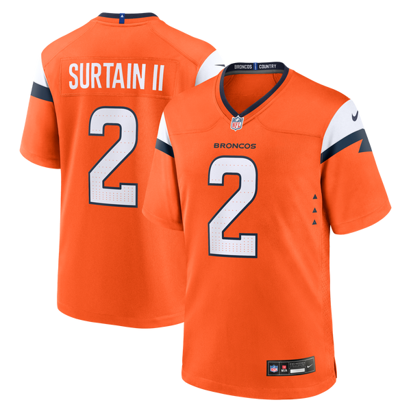 Denver Broncos Patrick Surtain II Nike Orange Team Game Jersey
