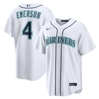 Seattle Mariners Colt Emerson Nike White Home Replica Jersey