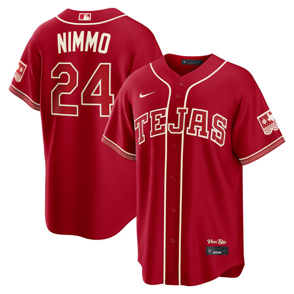 Texas Rangers Brandon Nimmo Nike Red 2026 City Connect Stadium Jersey