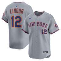 New York Mets Francisco Lindor Nike Gray Road Limited Player Jersey