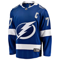 Tampa Bay Lightning Victor Hedman Fanatics Blue Home Captain Patch Breakaway Jersey