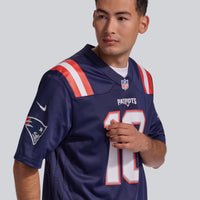 New England Patriots Drake Maye Nike Navy Player Game Jersey
