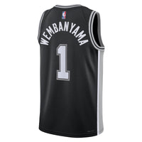 San Antonio Spurs Nike Icon Edition Swingman Jersey - Black - Victor Wembanyama