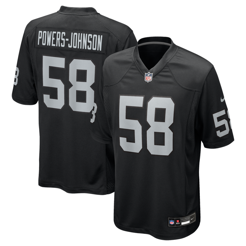 Las Vegas Raiders Jackson Powers-Johnson Nike Black Team Game Jersey