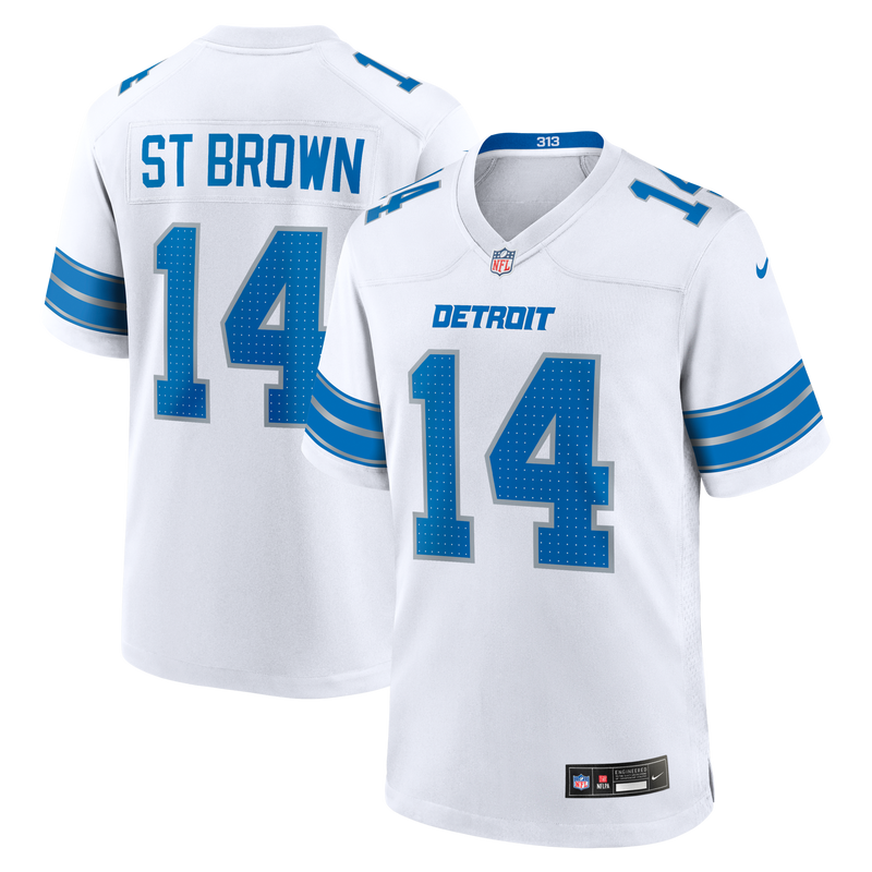 Detroit Lions Amon-Ra St. Brown Nike White Game Jersey