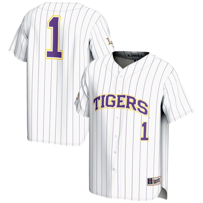 GameDay Greats #1 White LSU Tigers Lightweight Baseball Jersey