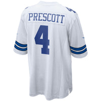 Dallas Cowboys Dak Prescott Nike White Game Team Jersey