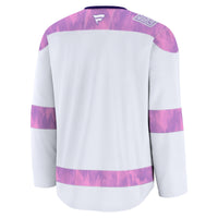 New York Rangers Fanatics White 2024 Hockey Fights Cancer Practice Jersey