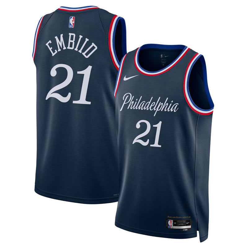 Philadelphia 76ers Nike 2025/26 City Edition Swingman Jersey - Navy - Joel Embiid