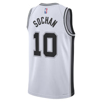 San Antonio Spurs Nike Association Edition Swingman Jersey - White - Jeremy Sochan
