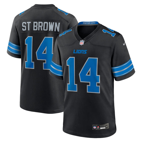 Detroit Lions Amon-Ra St. Brown Nike Black 2nd Alternate Game Jersey