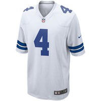 Dallas Cowboys Dak Prescott Nike White Game Team Jersey