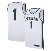 Nike White Michigan State Spartans #1 Alternate Replica Basketball Jersey