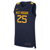 Nike #25 Navy West Virginia Mountaineers Road Replica Basketball Jersey
