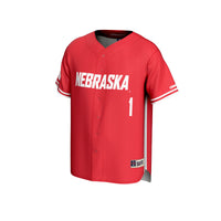 GameDay Greats #1 Scarlet Nebraska Huskers Lightweight Baseball Jersey