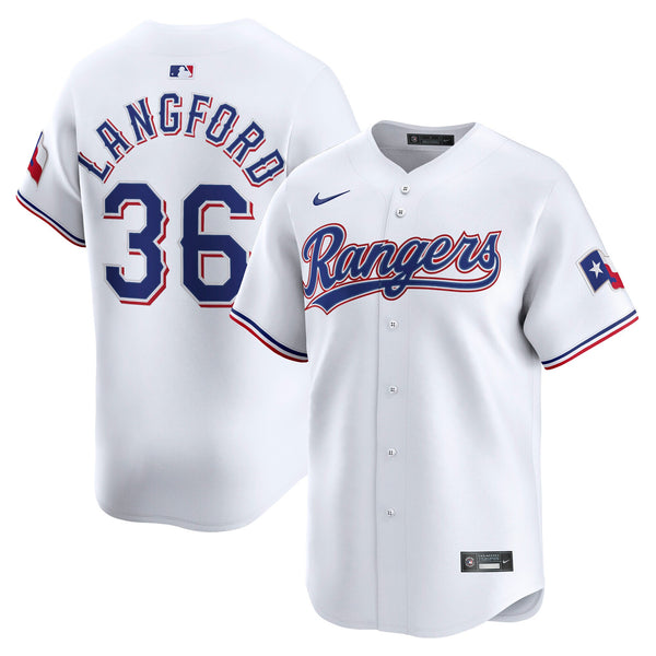 Texas Rangers Wyatt Langford Nike White Home Limited Player Jersey