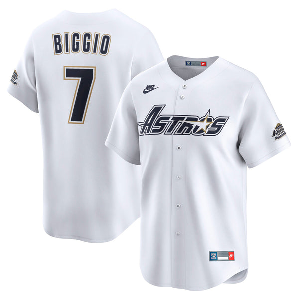 Houston Astros Craig Biggio Nike White Throwback Cooperstown Collection Limited Jersey