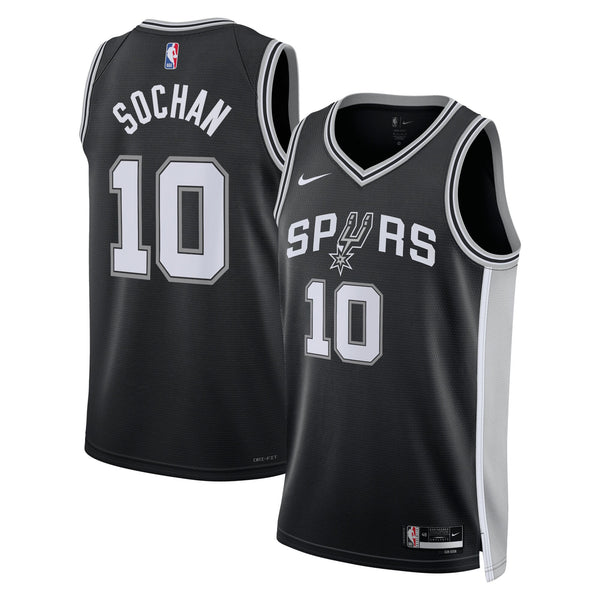 San Antonio Spurs Nike Icon Edition Swingman Jersey - Black - Jeremy Sochan