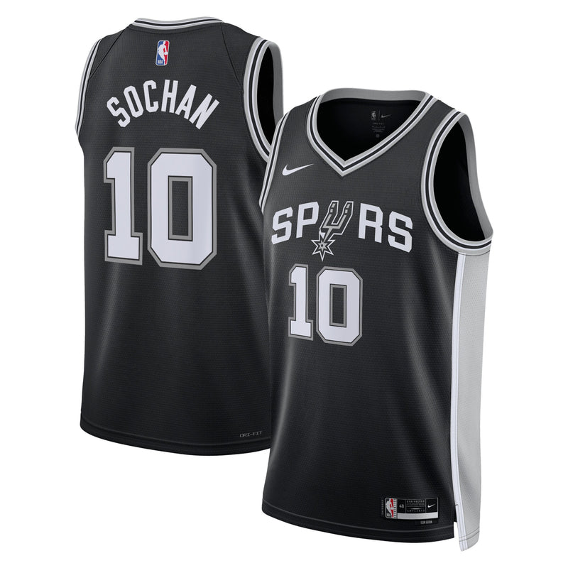 San Antonio Spurs Nike Icon Edition Swingman Jersey - Black - Jeremy Sochan