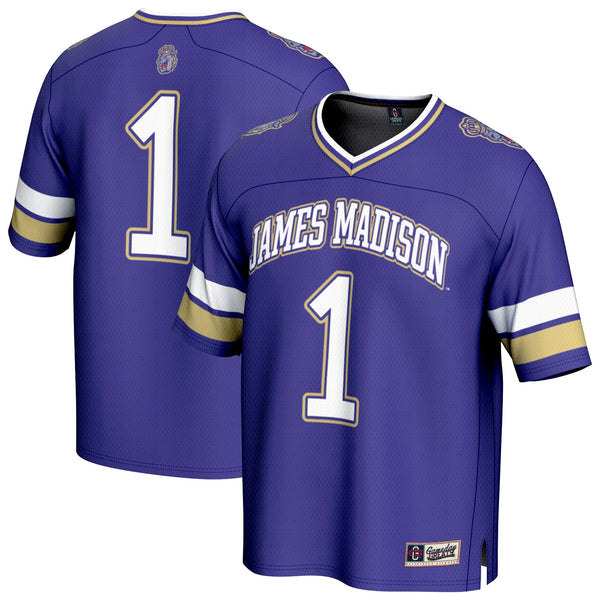 GameDay Greats #1 Purple James Madison Dukes Lightweight Collegiate Football Fashion Jersey