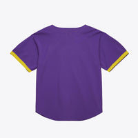 Mitchell & Ness Purple LSU Tigers Mesh Button-Up Batting Practice Baseball Jersey