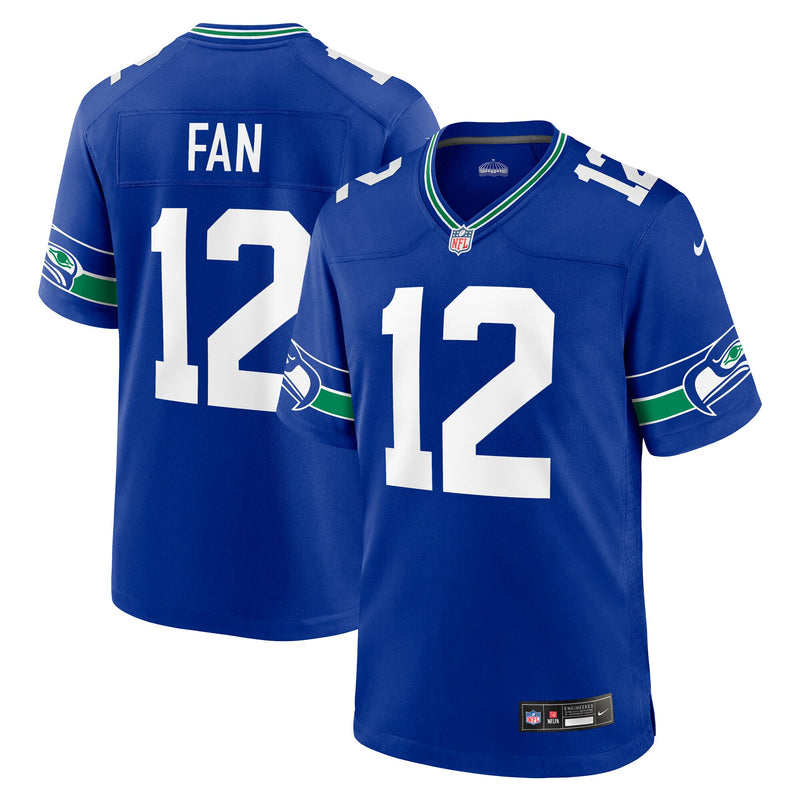 Seattle Seahawks 12s Nike Royal Throwback Player Game Jersey