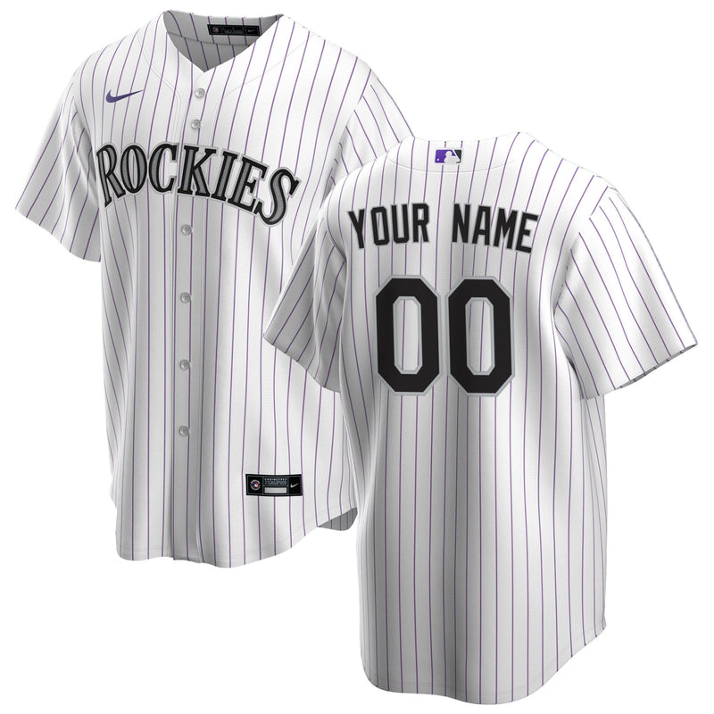 Colorado Rockies Nike White Home Replica Custom Jersey