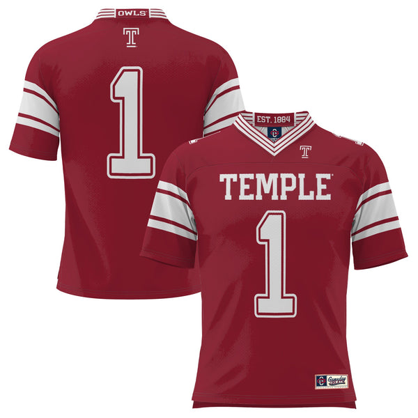 GameDay Greats #1 Cherry Temple Owls Endzone Football Jersey