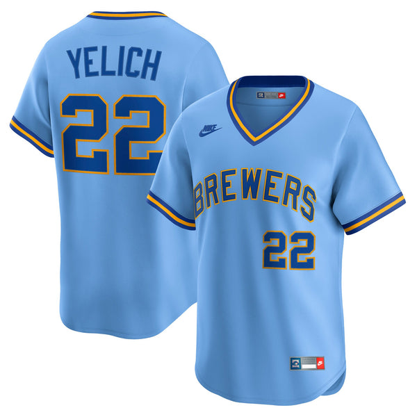 Milwaukee Brewers Christian Yelich Nike Powder Blue Cooperstown Collection Limited Jersey