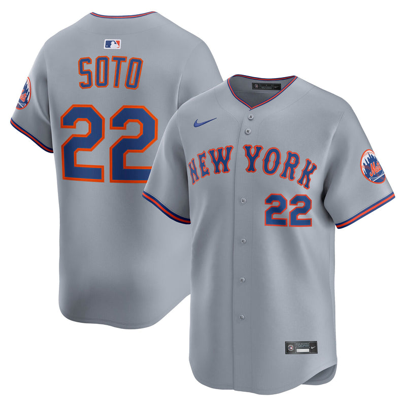 New York Mets Juan Soto Nike Gray Road Limited Player Jersey