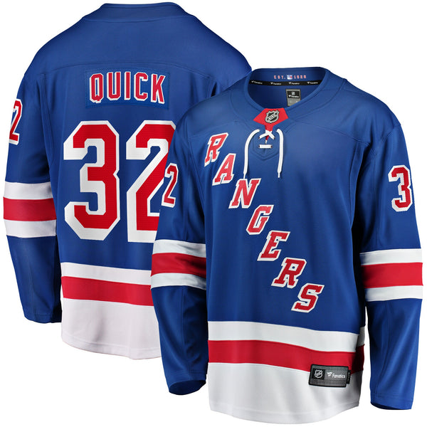 New York Rangers Jonathan Quick Fanatics Blue Home Breakaway Jersey