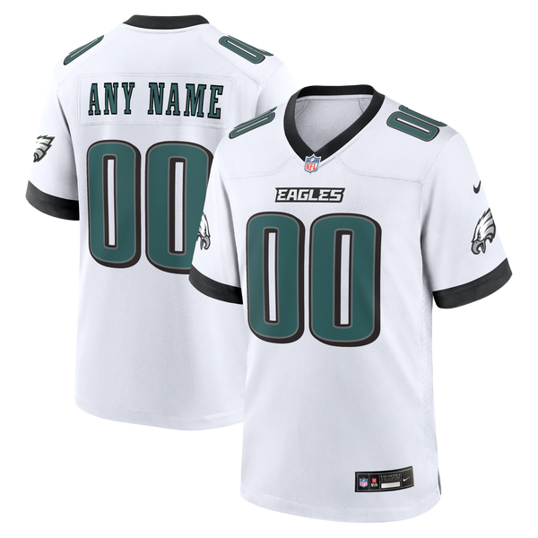 Philadelphia Eagles Nike White White Custom Game Jersey