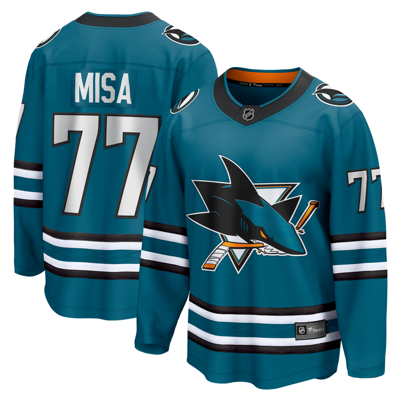 San Jose Sharks Michael Misa Fanatics Teal Breakaway Jersey