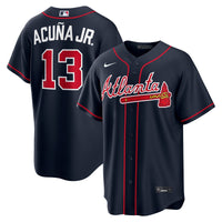 Atlanta Braves Ronald Acuña Jr. Nike Navy Alternate Replica Jersey