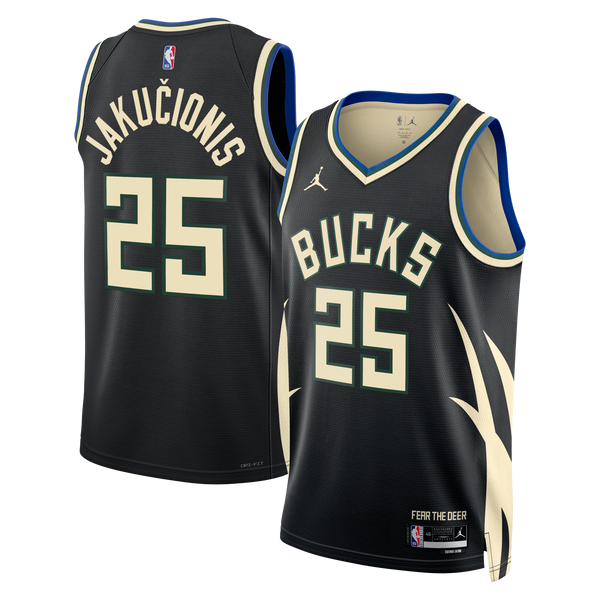 Milwaukee Bucks Jordan Brand Statement Edition Swingman Jersey - Hunter Green - Kasparas Jaku?ionis