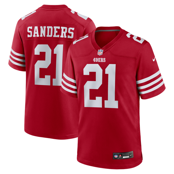 San Francisco 49ers Deion Sanders Nike Scarlet Team Retired Player Game Jersey