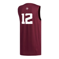 adidas #12 Maroon Texas A&M Aggies Replica Basketball Jersey