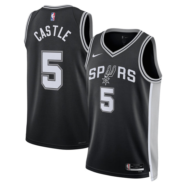 San Antonio Spurs Nike Icon Swingman Jersey - Black - Stephon Castle
