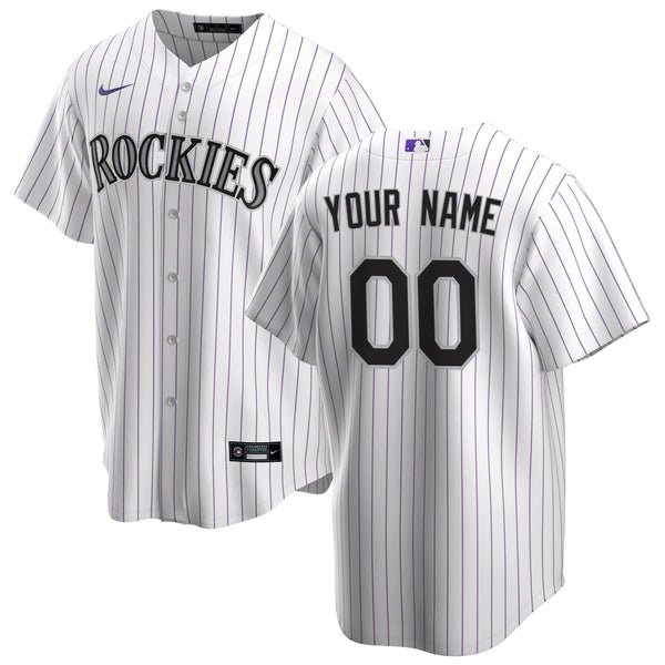 Colorado Rockies Nike White Home Replica Custom Jersey