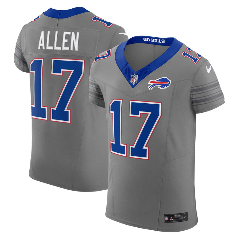 Buffalo Bills Josh Allen Nike Gray Nickel City Vapor F.U.S.E. Elite Jersey